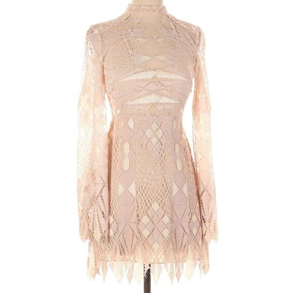 Free People Deco Lace Long Sleeve Dress - Picture 1 of 13
